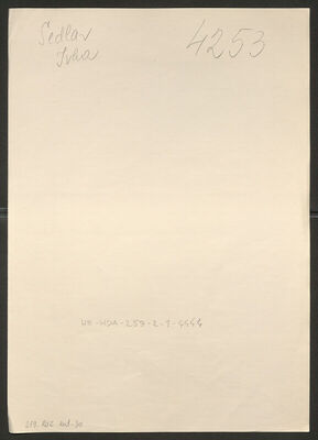 Sedlar, Ivka, 1911. Policijski karton