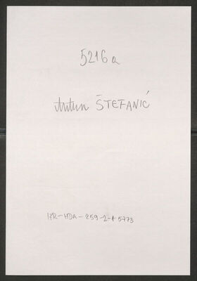 Štefanić, Antun, 1905. Policijski karton