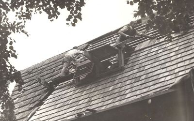 Velika Mlaka - Kapela sv. Barbare, skidanje krovnog prozora