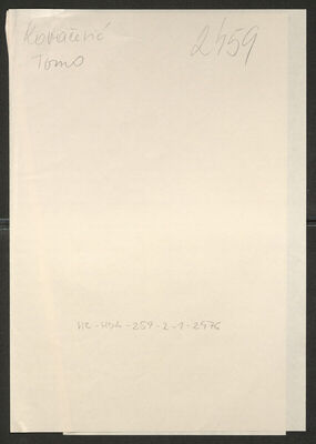 Kovačević, Tomo, 1903. Policijski karton