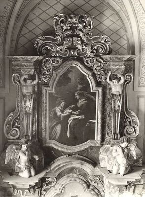 Samobor - Franjevačka crkva Uznesenja Blažene Djevice Marije, detalj oltara sv. Ivana Nepomuka