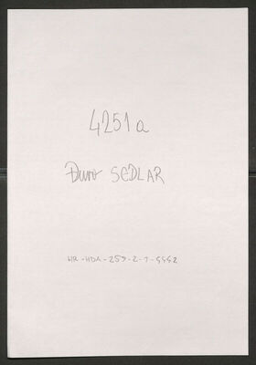 Sedlar, Đuro, 61 godina. Policijski karton