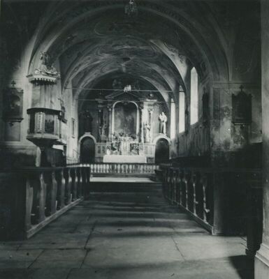 Klanjec - Crkva Navještenja Blažene Djevice Marije (franjevačka), unutrašnjost, svetište