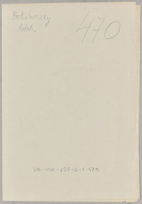 Bohuniczky, Adela, 20.5.1905. Policijski karton