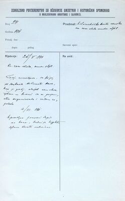 Zamolba za dostavu kilometarskih karti, Zemaljskoj vladi, Odjelu za unutarnje poslove