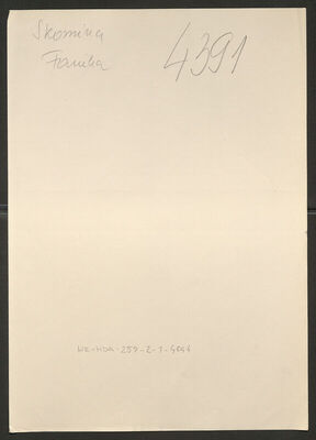 Skomina, Fanika, 1906. Policijski karton