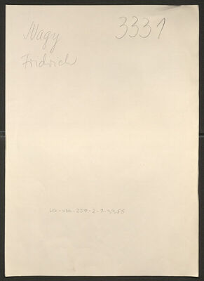 Nagy, Fridrich, 2.3.1906. Policijski karton