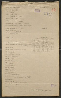 Samunda, Miroslav, 2.8.1902. Policijski karton