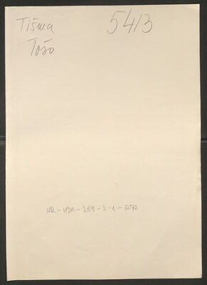 Tišma, Tošo. Policijski karton