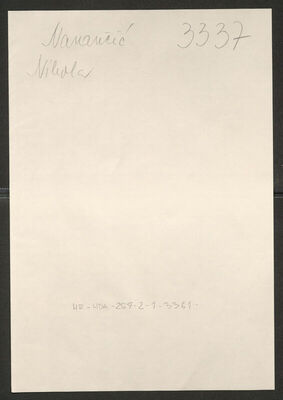 Narančić, Nikola, 1906. Policijski karton