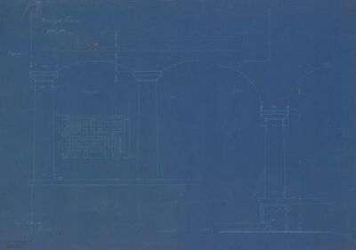 Vila Vrbanić, loggia: 1. presjek, 2. detalji