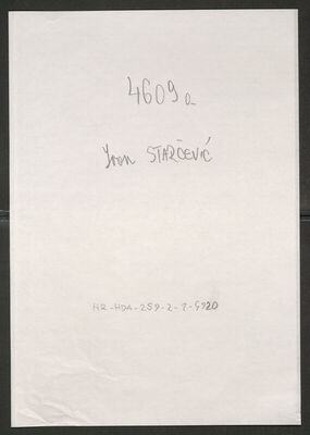 Starčević, Ivan, 2.6.1906. Policijski karton