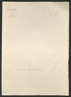 Kraus, Lea, 12.5.1914. Policijski karton