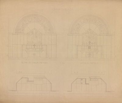 Crkva sv. Blaža, oltar sv. Ćirila i sv. Metoda/pogledi i tlocrti