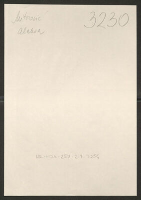 Mitrović, Aleksa, 25.2.1882. Policijski karton