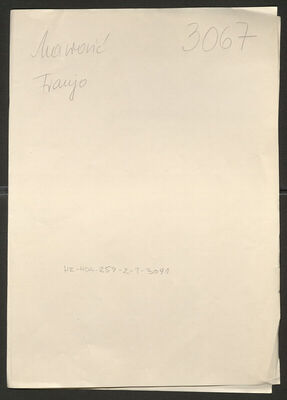 Mavrović, Franjo, 1885. Policijski karton