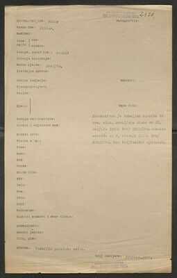 Vidas, Viktor. Policijski karton