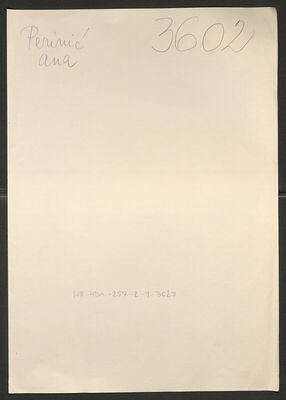 Perinić, Ana rođ. Škrlec, 1899. Policijski karton