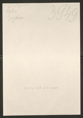 Rolić, Bogdan, 27.3.1905. Policijski karton