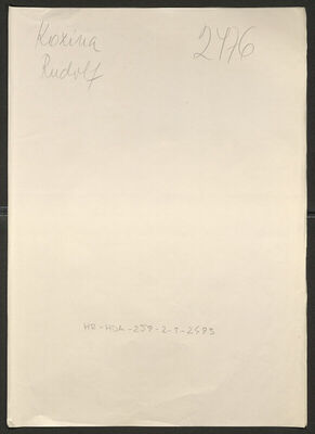 Kozina, Rudolf, 16.7.1911. Policijski karton