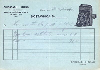 Računi Griesbach - dostavnice