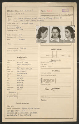 Stipetić, Vjera, 1919. Policijski karton