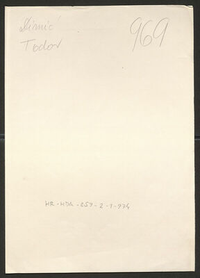 Dimić, Todor, 30.10.1900. Policijski karton