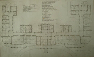 Kr. zemaljsko rodilište, primaljsko učilište i odjel za ženske bolesti - tlocrt prizemlja
