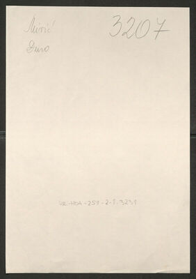 Mirić, Đuro, 1909. Policijski karton