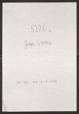 Štern, Josip, 18.2.1895. Policijski karton