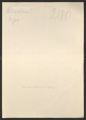 Kauzlarić, Veljko, 1902. Policijski karton