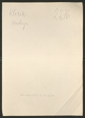 Kliček, Andrija, 1893. Policijski karton