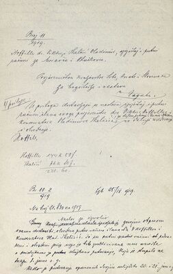 Službeno putovanja dr. V. Hoffillera i V. Tkalčića u Moravče (Zagreb) i Blaškovec (Sveti Ivan Zelina)