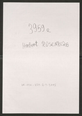 Rosenberg, Herbert-Izrael, 17.6.1906. Policijski karton