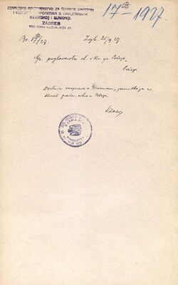 Dostava rasprave o Daruvaru i tlocrta Crkve sv. Duha u Požegi