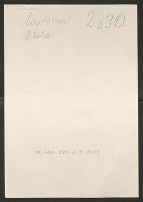 Majstorović, Nikola, 1900. Policijski karton