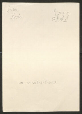 Joka, Rade, 1898. Policijski karton