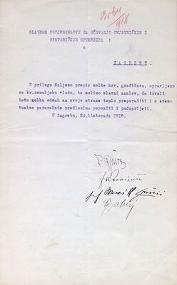 Zamolba za osnivanje Grafička zbirka Hrvatske