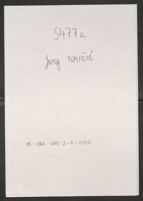 Tomičić, Juraj, 23.4.1907. Policijski karton