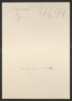 Stojanović, Ilija, 7.6.1905. Policijski karton