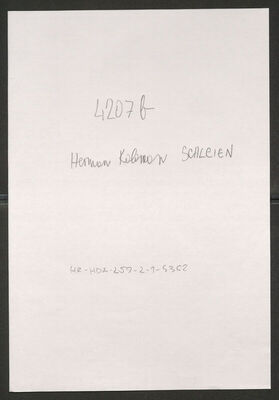 Schleien, Herman Koloman, 21.5.1898. Policijski karton