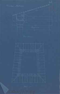 Meštrovićev atelijer (Ivan Meštrović), tlocrt/detalj stupa s krovištem/atrij