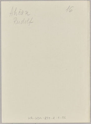 Ahčan, Rudolf, 3.1.1918. Policijski karton