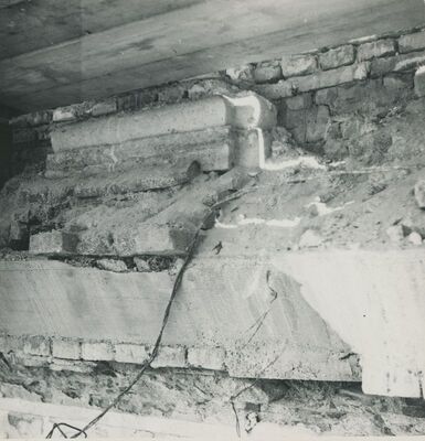 Lepoglava - Župna crkva, detalj zapadnog pročelja u vrijeme radova