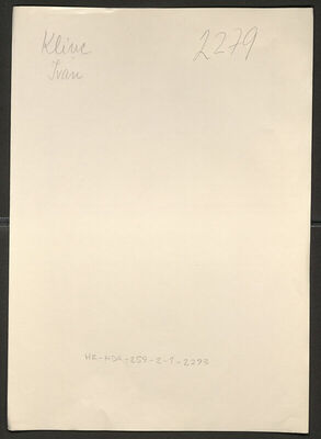 Klinc, Ivan, 24.11.1892. Policijski karton