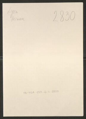 Lyon, Herman, 19.5.1860. Policijski karton