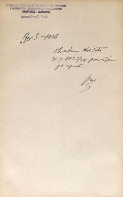 Obračun kredita za g. 1923./24. prerađen po uputi