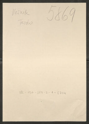 Vernik, Ferdo, 1905. Policijski karton