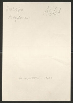 Halapa, Bogdan, 1909. Policijski karton