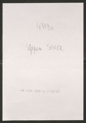 Sever, Stjepan, 1857. Policijski karton